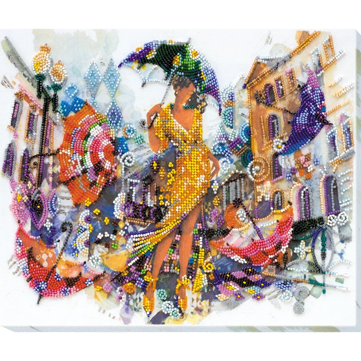 Set broderie cu margele cusute, Cercuri, 29 culori, 30x25 cm