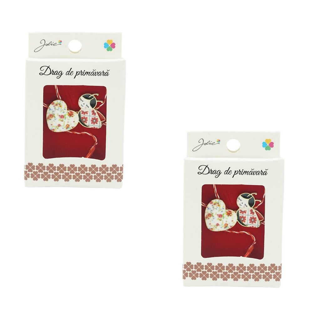 Inima Multicolora Set 2 Martisoare tip brosa, model buburuza cu inima, multicolora - eMAG.ro
