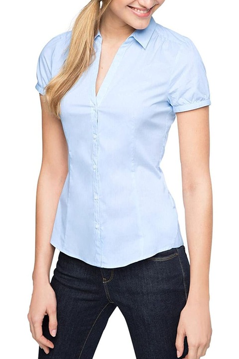 Camasa dama, Esprint, Bumbac, Marime 44, Albastru/Alb