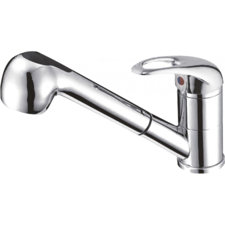 Смесител Inter Ceramic Оливия, ICF 7183030C, Хром, Изтеглящ се чучур, За кухня