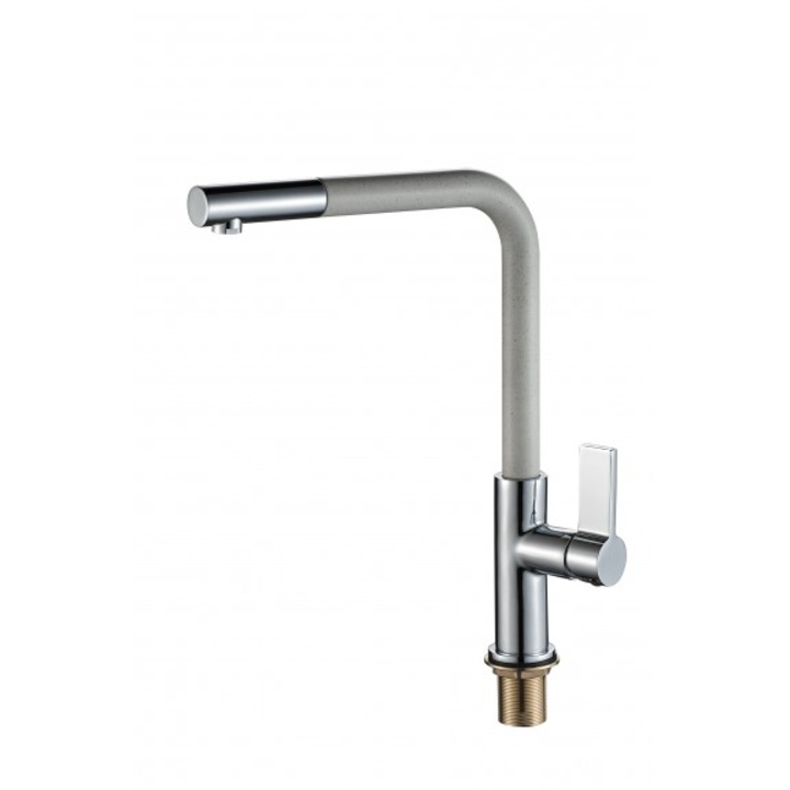 Смесител Inter Ceramic ICF 718650, Бял, Хром, Висок, За кухня