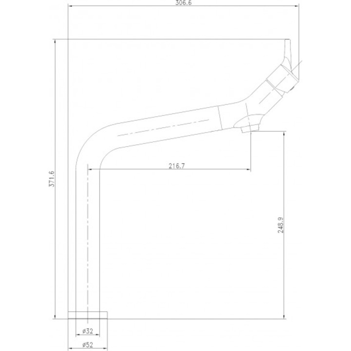 Смесител Inter Ceramic Kitchen Line, ICF 7163475B, Черен, Висок, За кухня