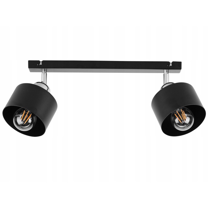 Plafoniera moderna, Light Home, Panta, 2 puncte de lumina, E27, 230V, 20x46cm, LED, Metal, Negru