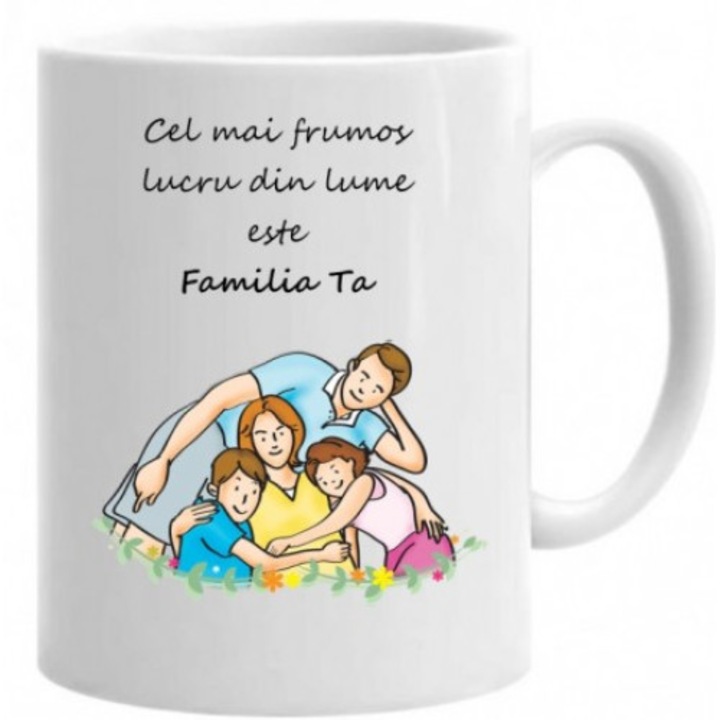Bögre, "Cel mai frumos lucru din lume este familia ta" felirattal, 2, 330 ml, Profitop