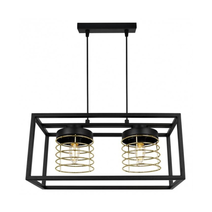 Двойна висулка Rasti Cage, Light Home, Метал, E27 фасунга, 50 см, Черен