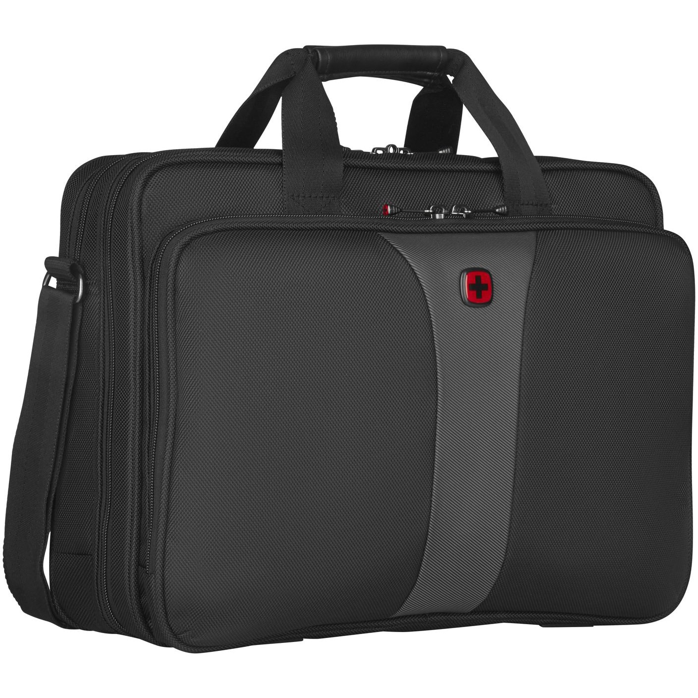 Geanta Wenger Double-Gusset 16", tripla protectie, Negru/Gri