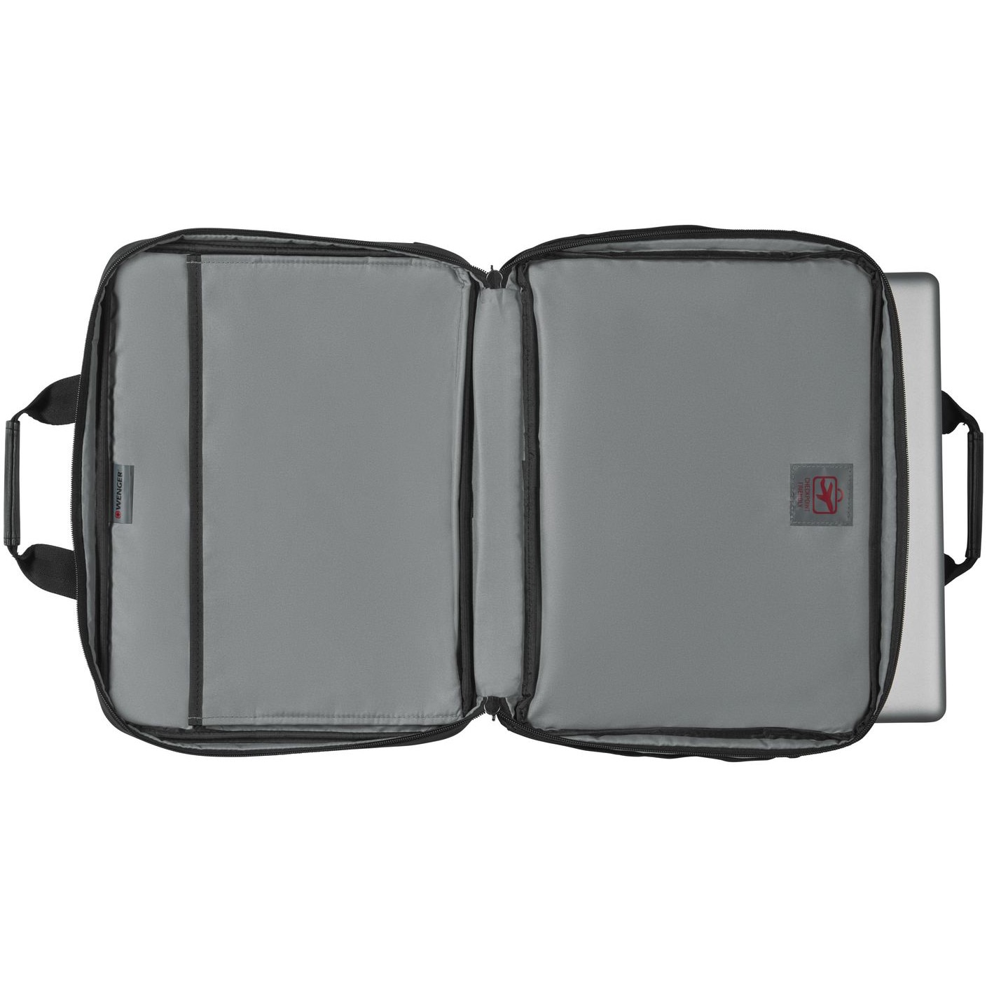 Geanta Wenger Double-Gusset 16", tripla protectie, Negru/Gri