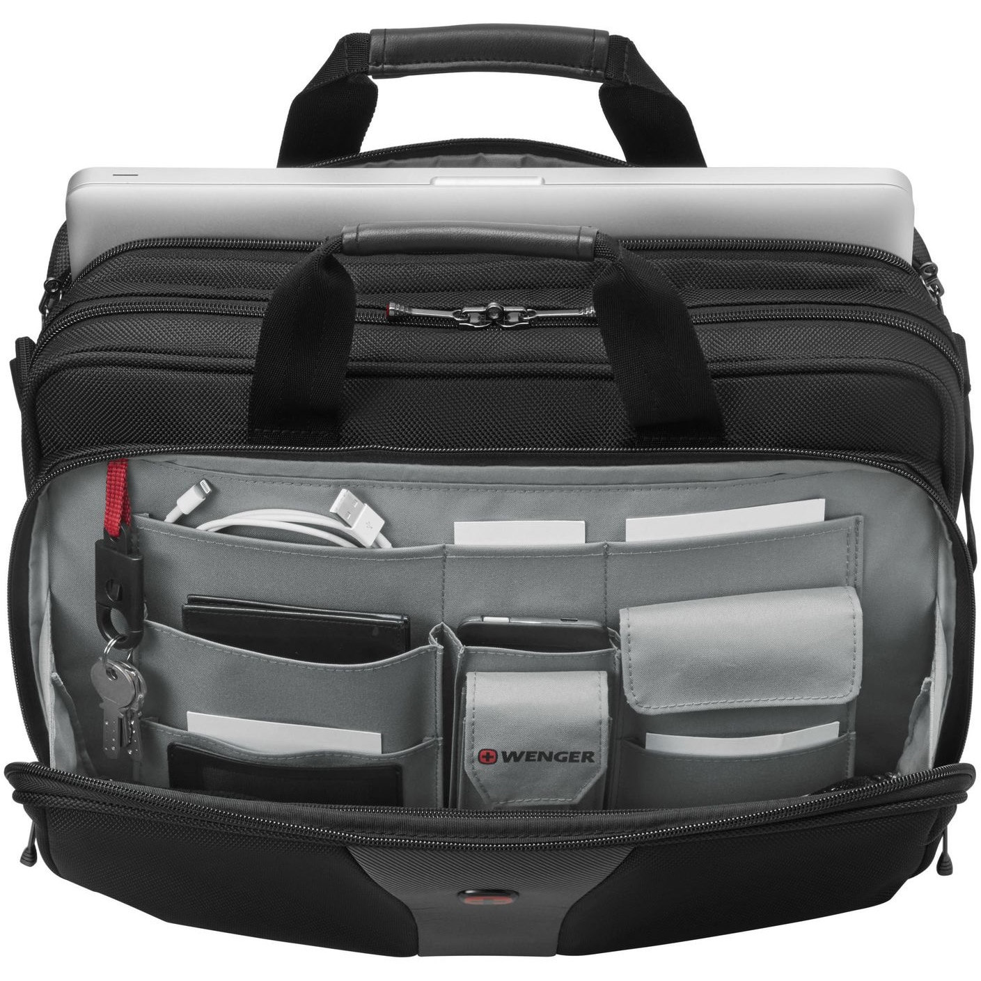 Geanta Wenger Double-Gusset 16", tripla protectie, Negru/Gri