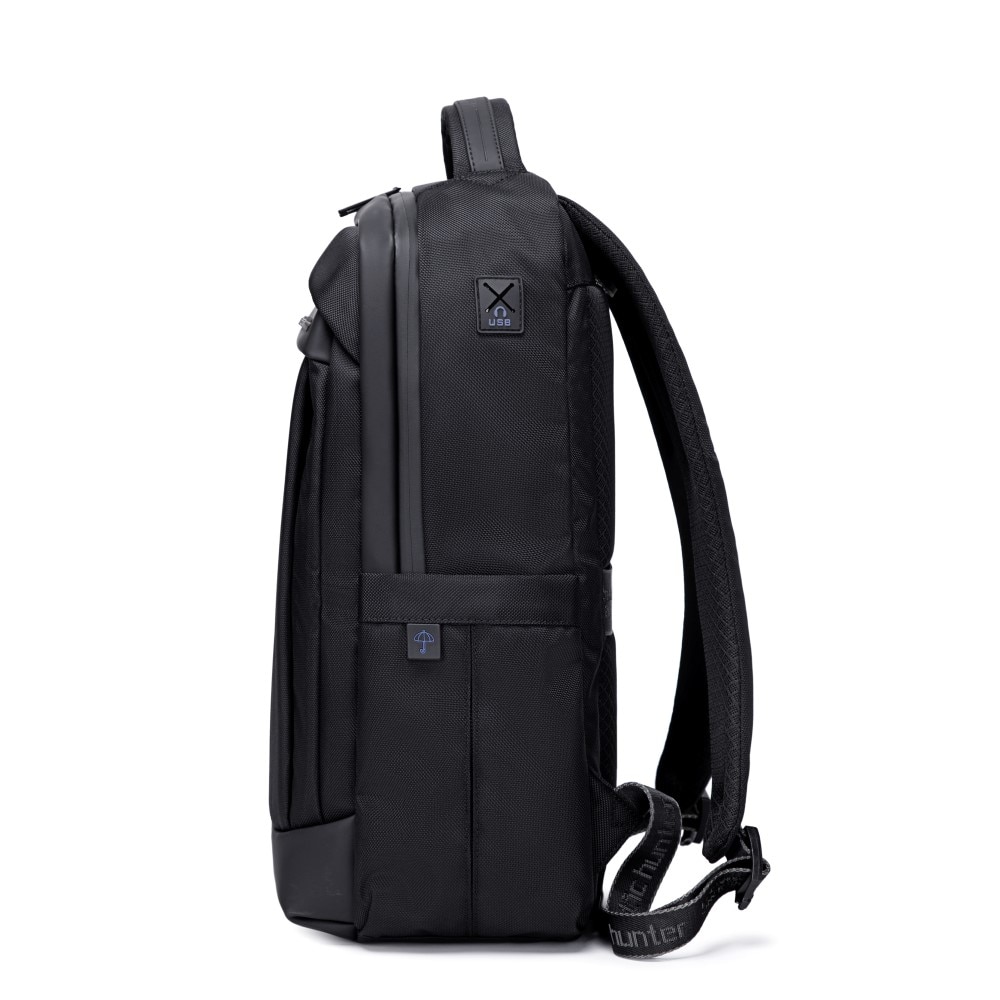Rucsac laptop 15.6" business, impermeabil, cu orificiu pentru casti audio, Arctic Hunter, 45x30x11 cm, Negru