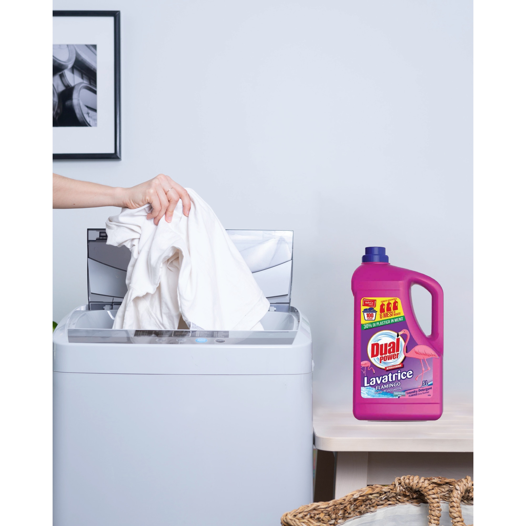 Detergent pentru rufe, Dual Power, flamingo, 5 L 