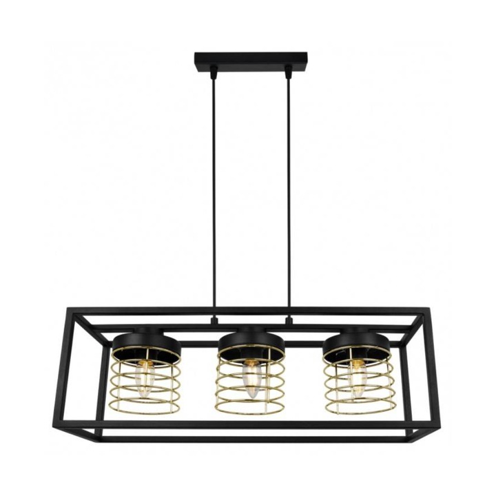 Полилей Rasti Cage, Light Home, Метал, E27 цокъл, 50 см, Черен