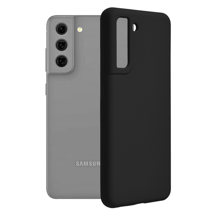 Силиконов TPU калъф за Samsung Galaxy S23 Plus, семпъл дизайн, вътрешност от микрофибър, перфектно тънко прилягане, ултра защита, черен