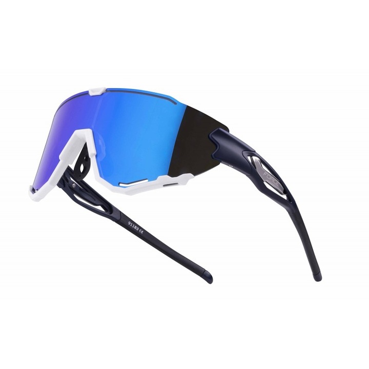 Ochelari Force Creed, lentila revo albastra, albastru/alb