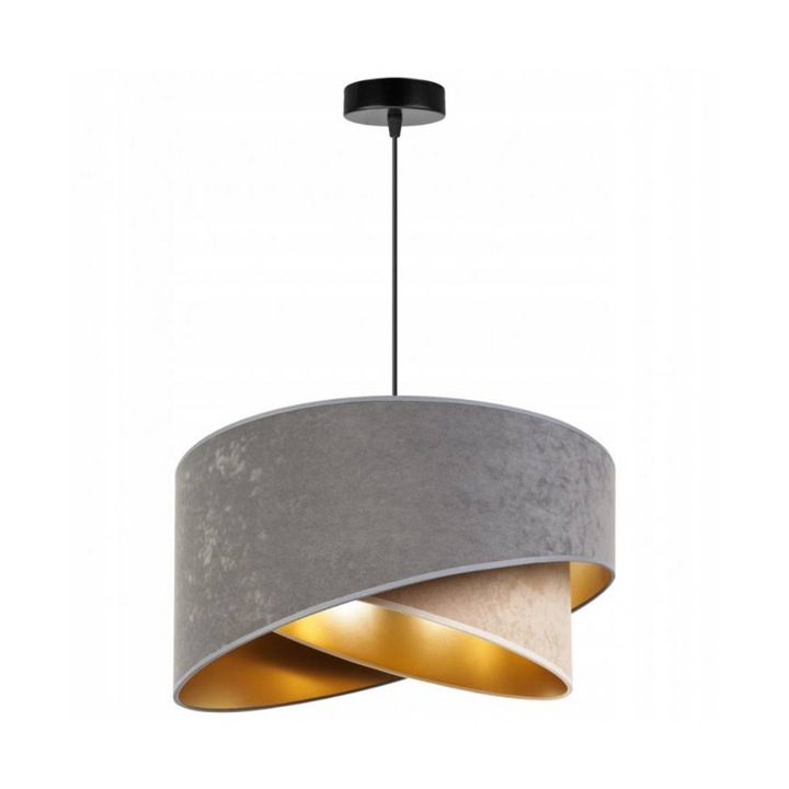 Пендел Light Home, E27, PVC / Метал, 100 см, Асиметричен, Сив