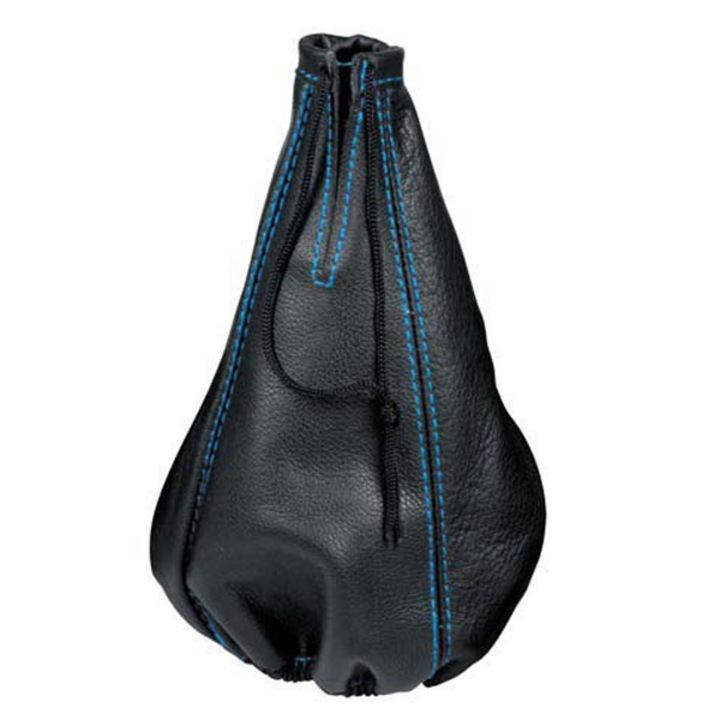 Manson schimbator viteze Lampa, Piele sintetica, Negru cu cusatura albastra