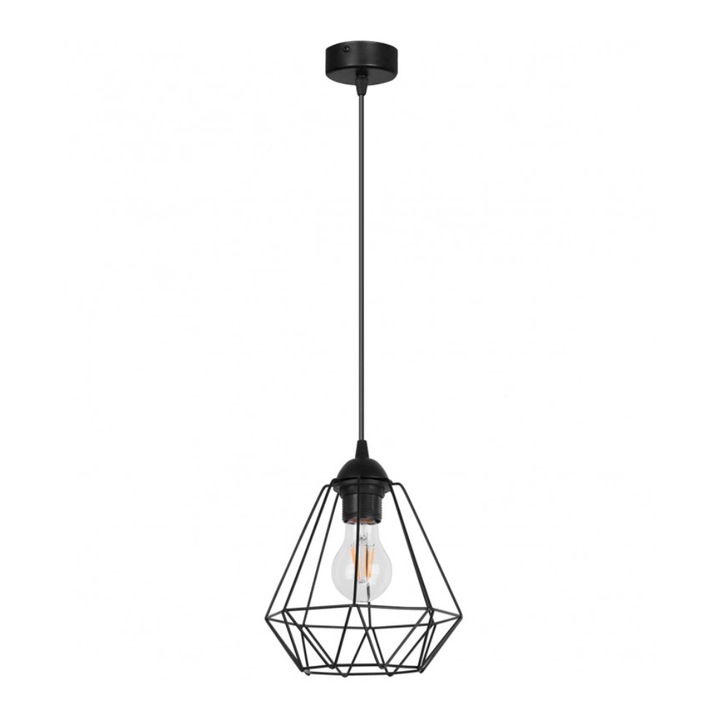 Pendul modern cu abajur Light Home, Metal, 100 cm, Negru