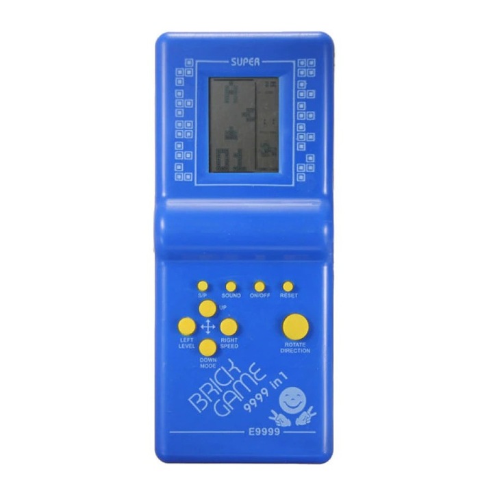 Consola joc clasic Tetris 9999 in 1, IDK, Brick Game, albastru