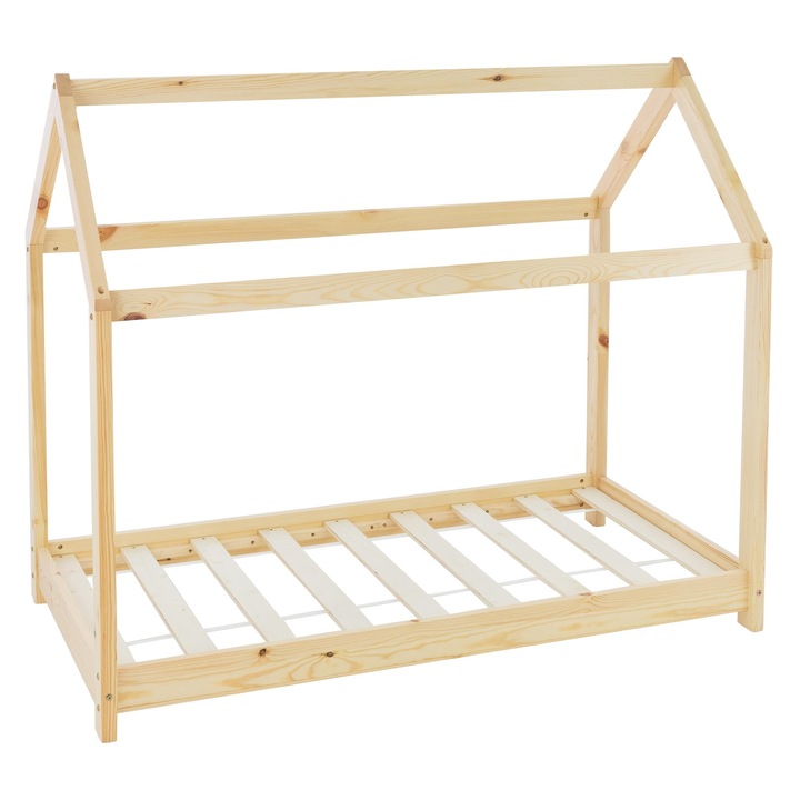 Рамка за легло ML-Design 2 в 1, Дърво, Естествен, 165.5 x 132 x 88.5 см