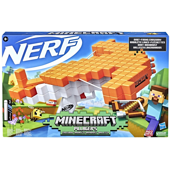 Бластер Nerf Minecraft - Pillagers Crossbow, 3 патрона