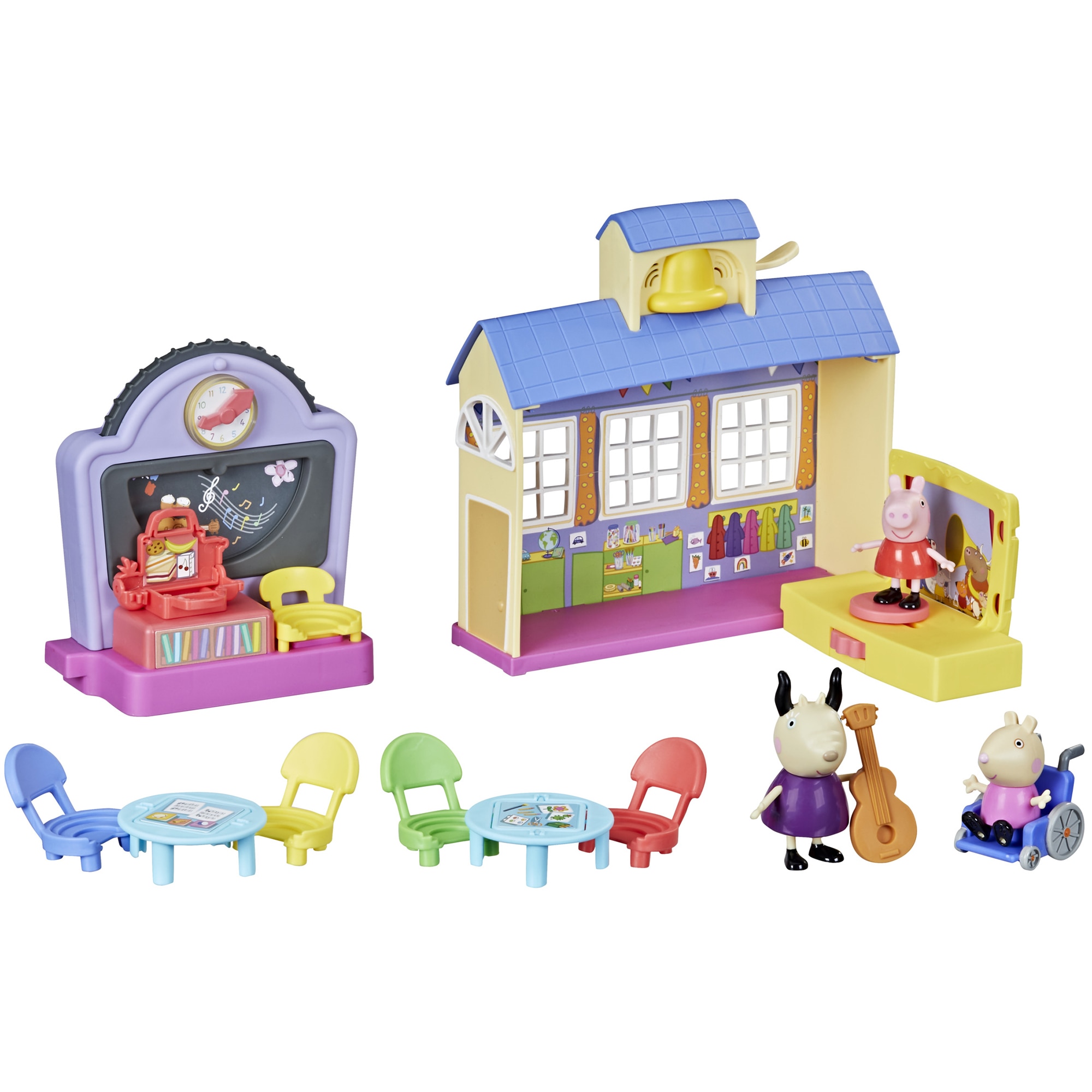 PEPPA PIG AULA Set Gioco Giocattolo Con + Signora Gazelle Figure