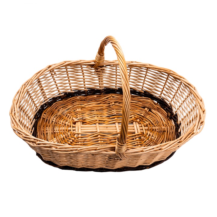 Cos de rachita oval, persusdecor nature, 50x33x30cm / 1449