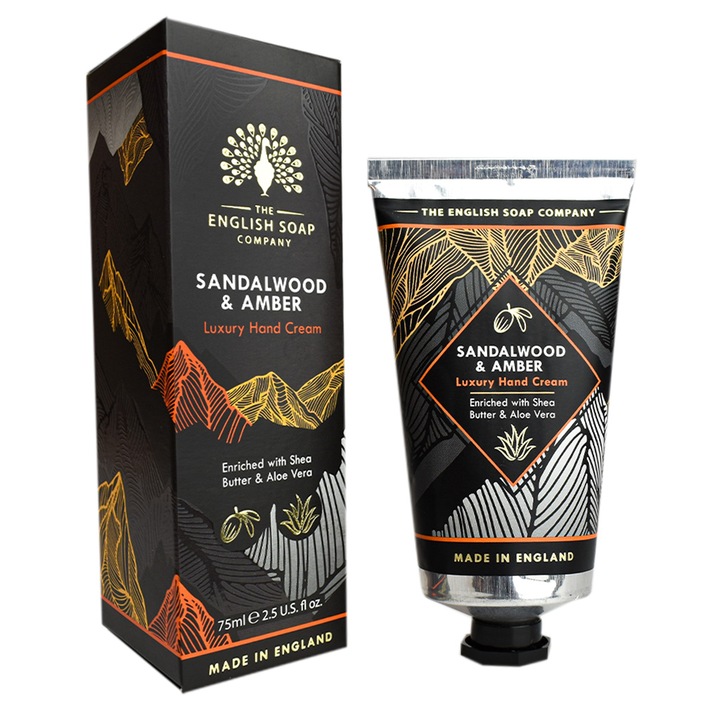 Крем за ръце English Soap Company, Сандалово дърво и Амбър, 75 мл