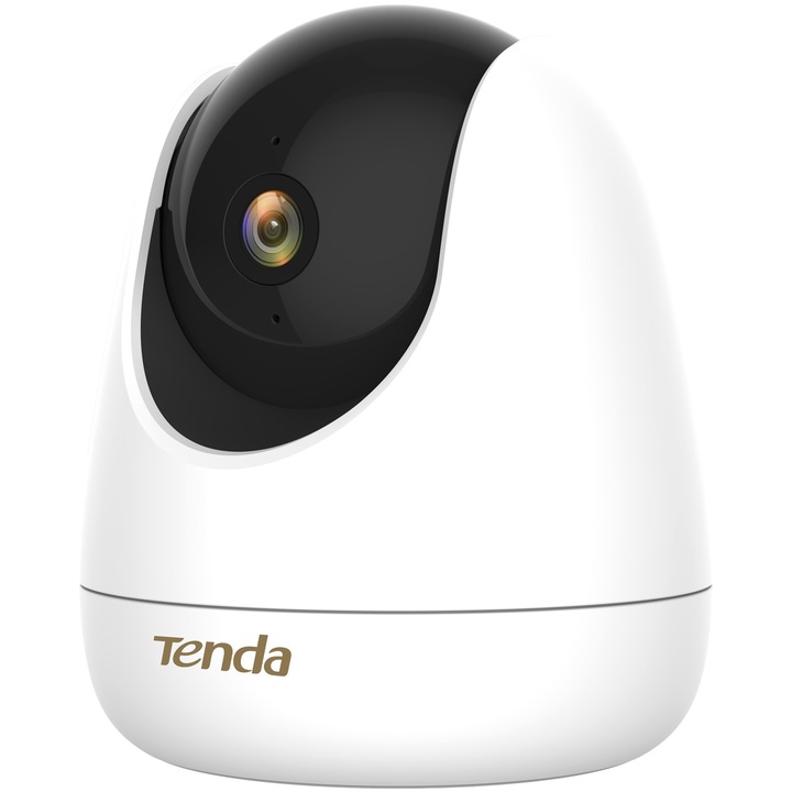 Камера за наблюдение Tenda CP7, 360 градуса, 4Mp, 2560 x 1440, Бебефон, Безжично аудио видео, Нощно виждане, Интелигентно откриване/проследяване, Двупосочно аудио