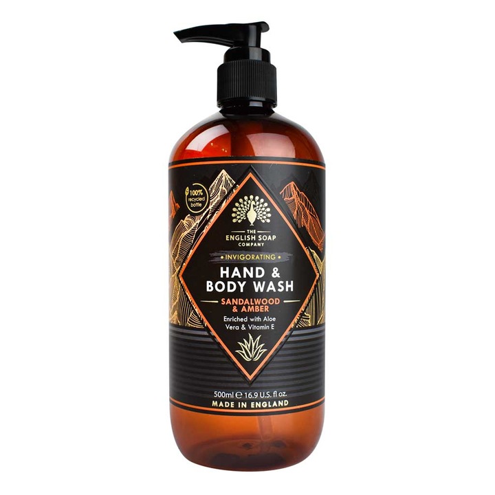 Душ гел 2в1 English Soap Company Сандалово дърво и Амбър ESC 500ml