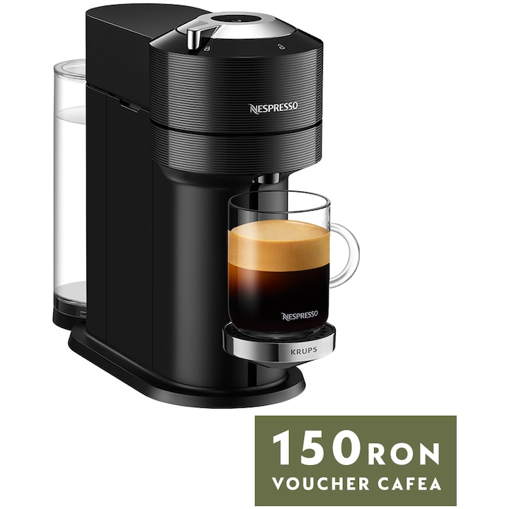 Espressor Nespresso Krups Vertuo Next Premium XN910810, 1500W, Centrifusion™, Conectare la telefon, 1.1L, Negru + set capsule degustare