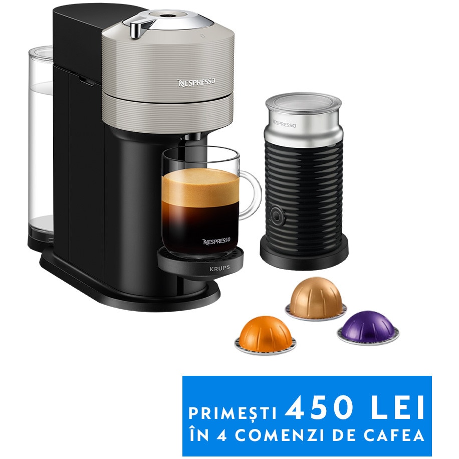 Pachet Espressor Nespresso by Krups Vertuo Next XN911B10, 1690W