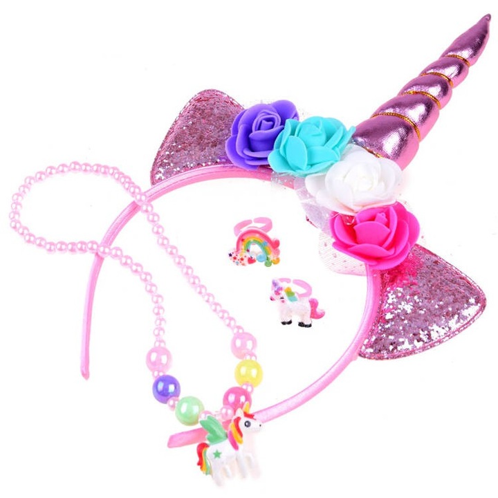 Set Accesorii costum unicorn, Ramiz, Multicolor