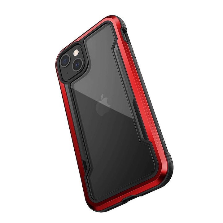 Удароустойчив калъф X-Doria Raptic Shield Pro за iPhone 13, червен/прозрачен