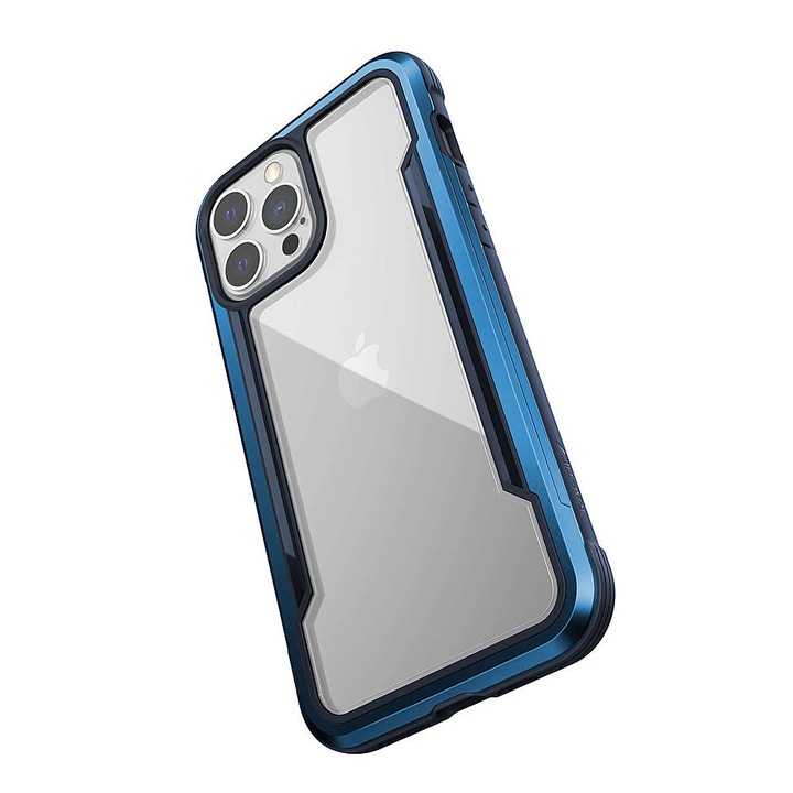 Удароустойчив калъф X-Doria Raptic Shield Pro за iPhone 13 Pro Max, син/прозрачен