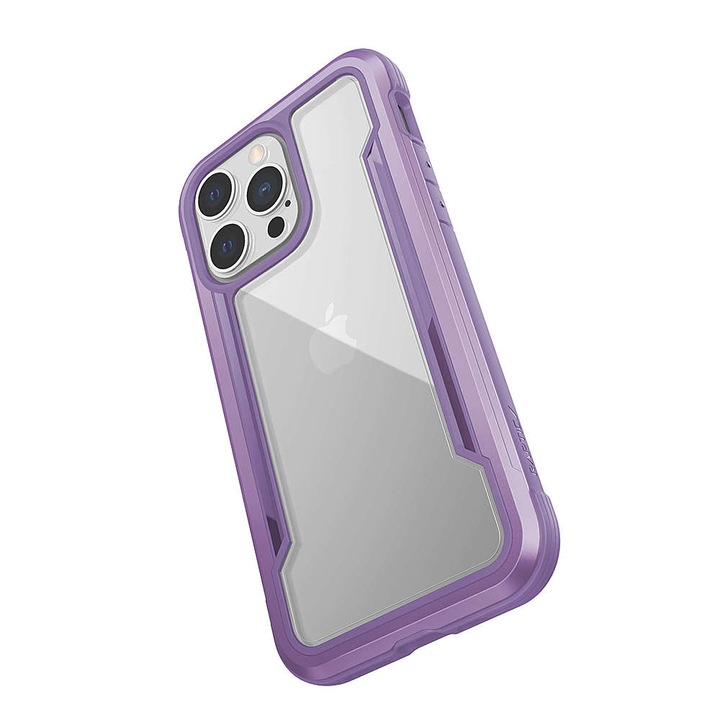Удароустойчив калъф X-Doria Raptic Shield Pro за iPhone 13 Pro, лилав/прозрачен