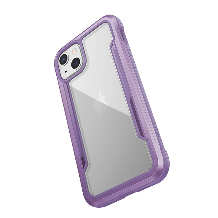 Удароустойчив калъф X-Doria Raptic Shield Pro за iPhone 13, лилав/прозрачен