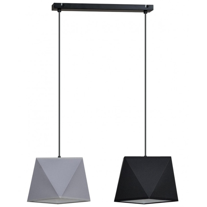 Pendul dublu Lampshade, Light Home, Metal, Soclu E27, 80 cm, Multicolor