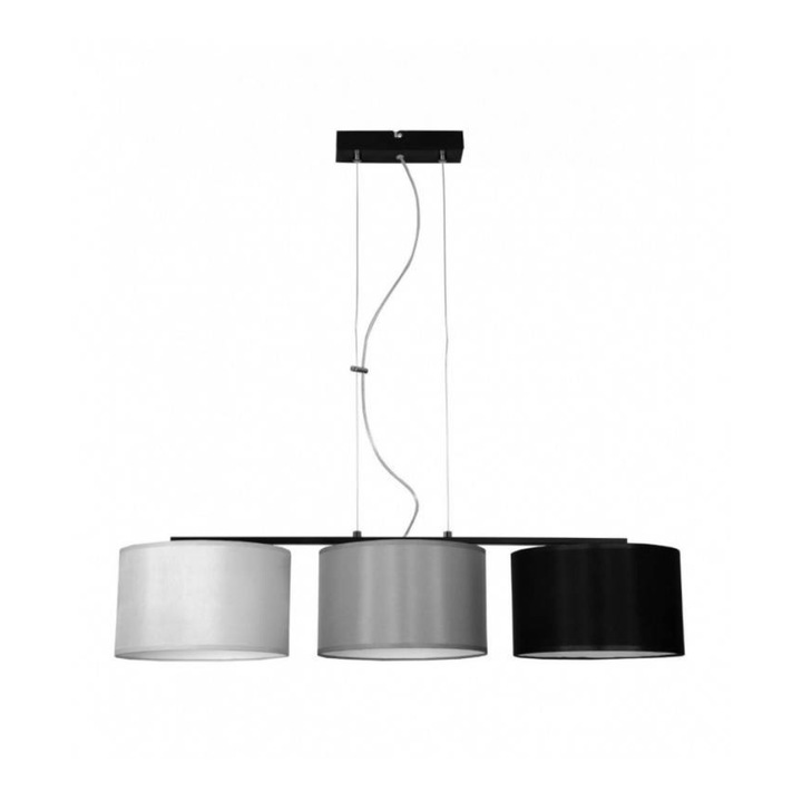 Pendul triplu Lampshade, Light Home, Metal, Soclu E27, 50 cm, Multicolor