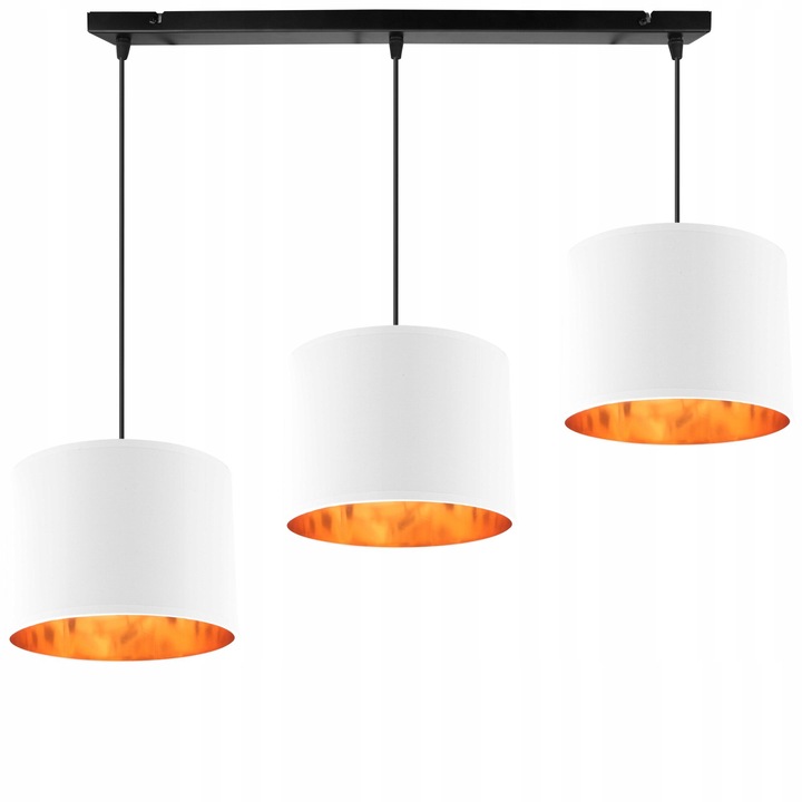 Pendul triplu Lampshade, Light Home, Metal, Soclu E 27, 80 cm, Multicolor