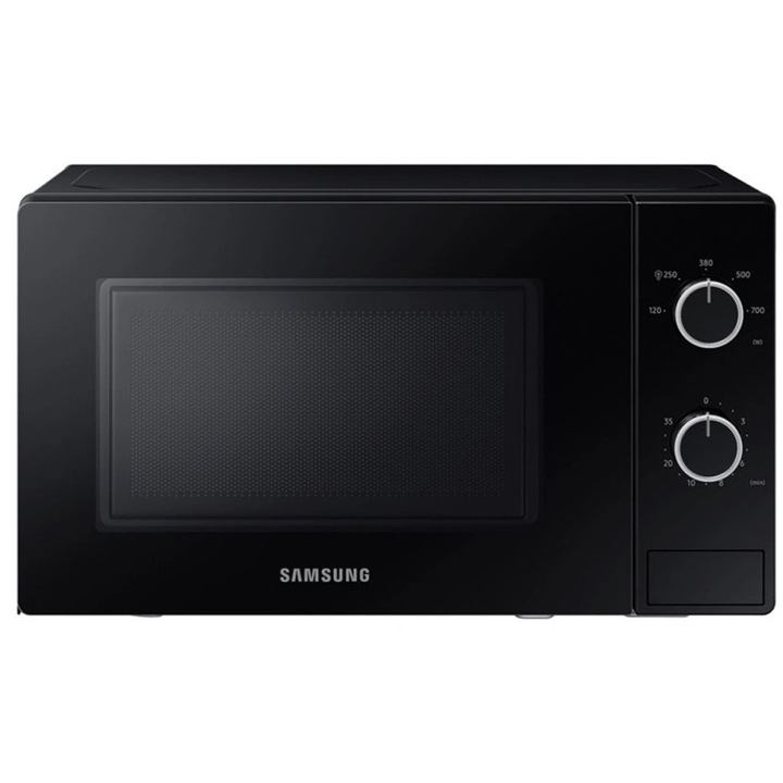 Cuptor cu microunde Samsung MS20A3010AL, 20 L, 700 W, 5 trepte de putere, control mecanic, functie decongelare, temporizator, iluminare LED, Negru