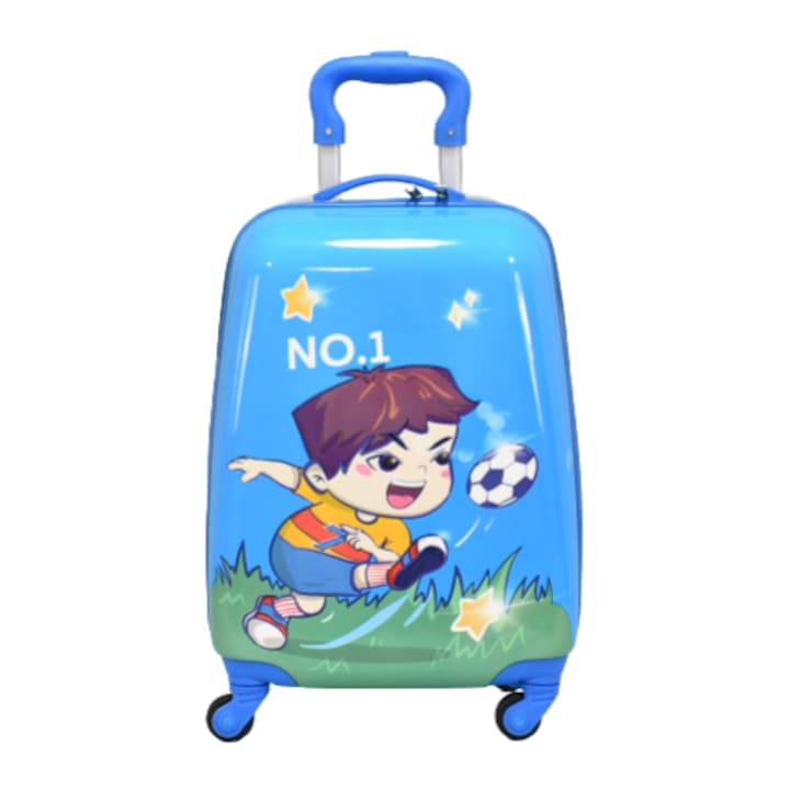 Детски куфар Perfect line 31800, Футболист, ABS/PC, 31/47/21 см, Син