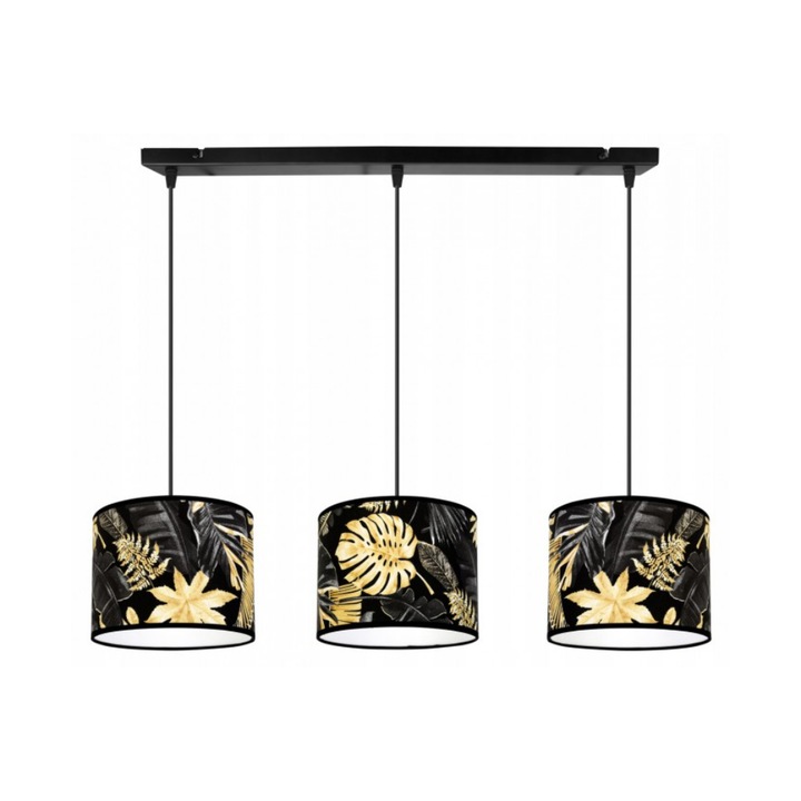 Абажур троен пендел, Light Home, Метал, Фасунга E27, 80 см, Многоцветен