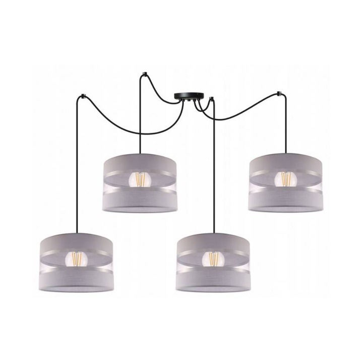 Pendul cvadruplu Lampshade, Light Home, Metal, Soclu E27, 80 cm, Multicolor