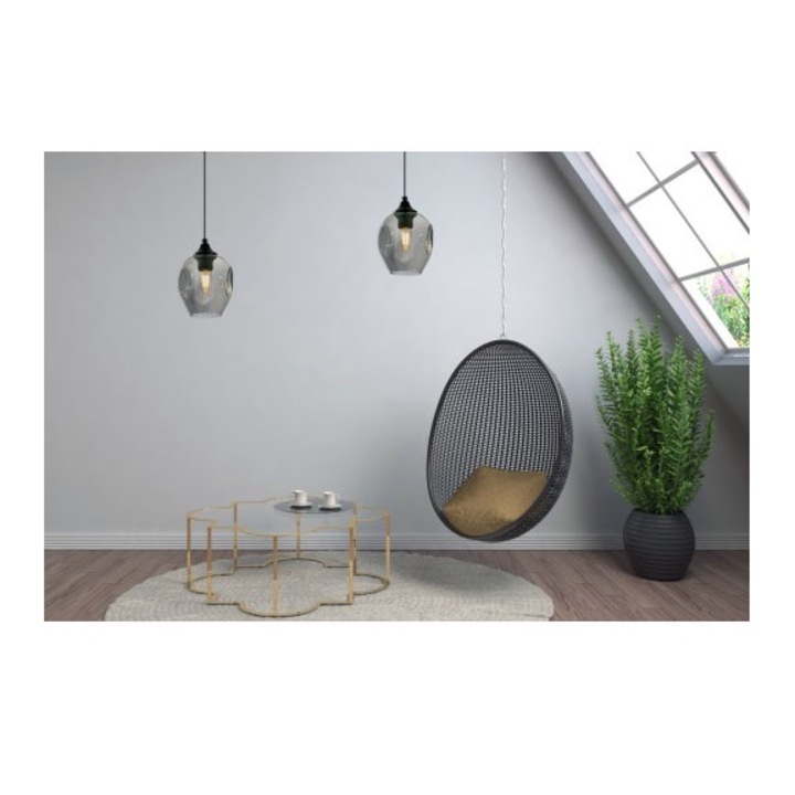 Pendul Light Home, Metal, 90 cm, E27, Negru