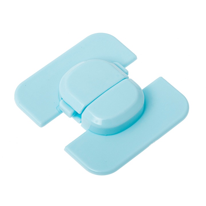 Siguranta pentru copii, Zola®, de colturi, pentru mobila, frigider, din plastic, lipire adeziva, 6.5x6x1 cm, albastra