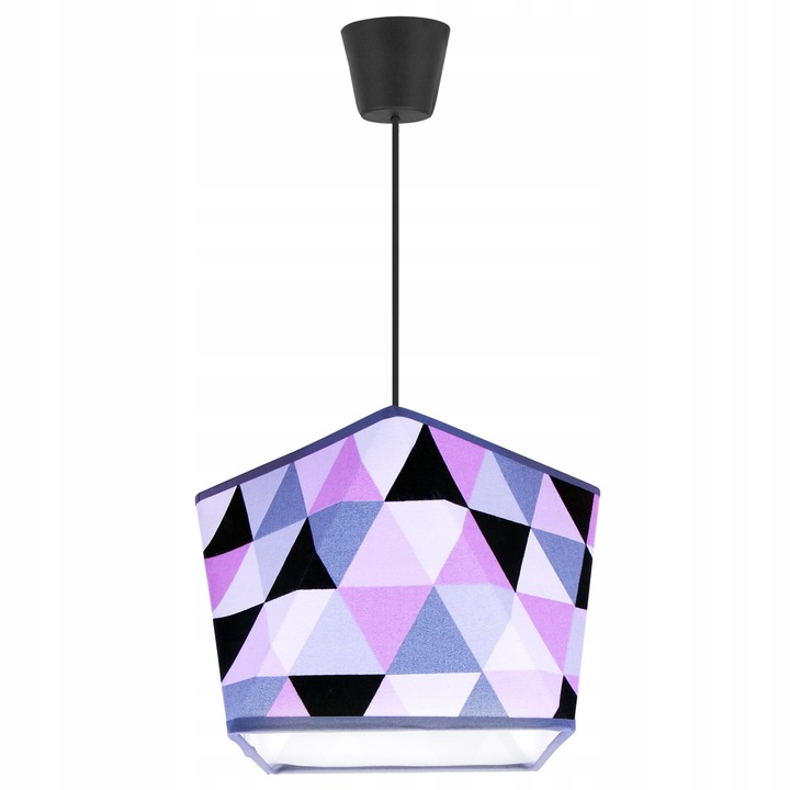 Plafoniera suspendata cu abajur, Light Home, Garo, reglabile, Lungime 95 cm, Abajur 22 cm, E27, 1 punct de lumina, material textil, Multicolor