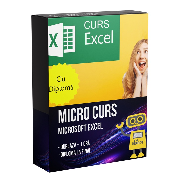 Microcurs Microsoft Excel pentru copii si incepatori, 1 ora, diploma la final