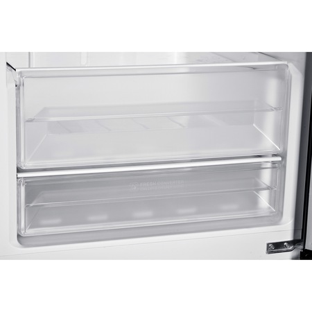Combina frigorifica Pyramis FSK200 Black Glass, total NO FROST, clasa F, capacitate totala 347 lt, display Touch Control, iluminare LED