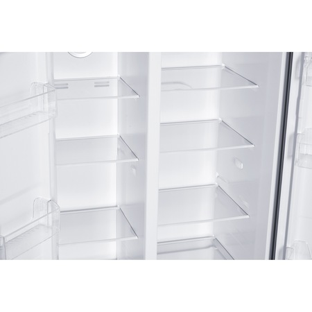 Syde by Side Pyramis FSO189 Black Glass, total NO FROST, clasa F, capacitate totala 532 lt, display Touch Control, iluminare LED