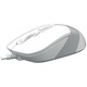 Mouse A4tech, PC sau NB, cu fir, USB, optic, 1200 dpi, butoane/scroll 4/1, buton selectare viteza, Alb/Gri