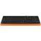Клавиатура A4tech, Fstyler USB, С кабел, 104 клавиша стандатерн формат, USB, Черен/Оранжев